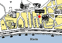 Stadtplan Rüdesheim am Rhein mit Weingut Prasser und Drosselgasse